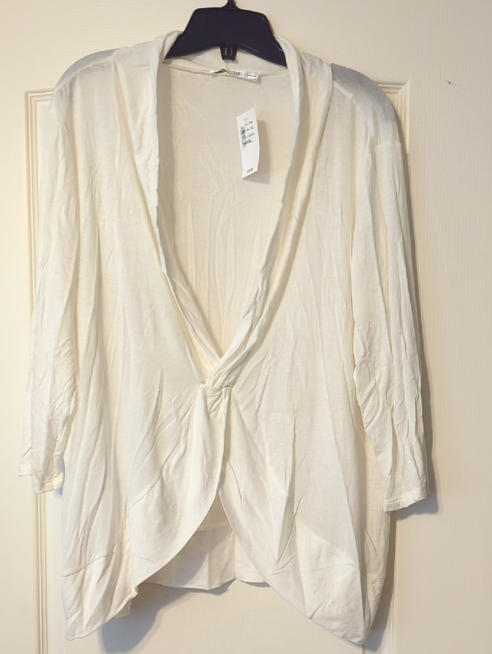Ricki's Cream Open-Front Twist Cardigan